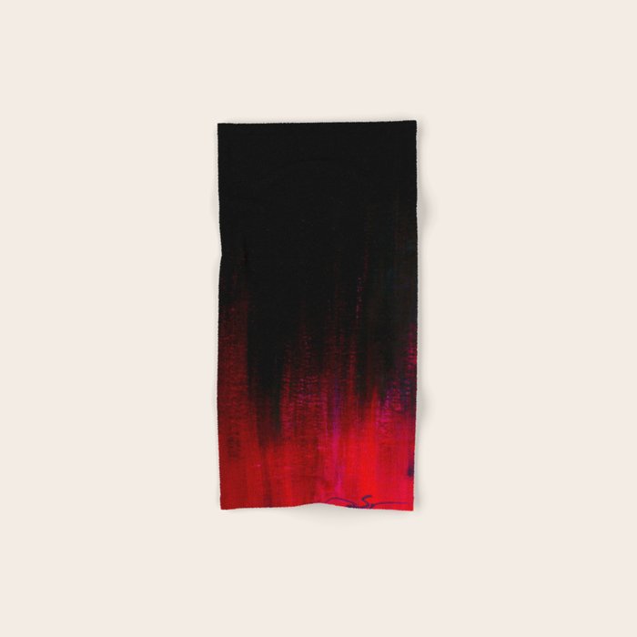 Red and Black Abstract Bath Towel