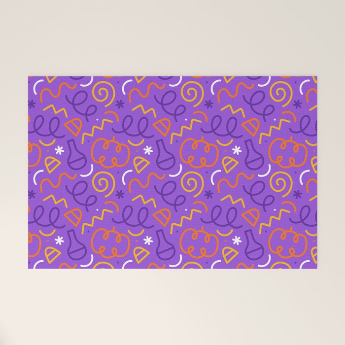 Fun halloween cartoon doodle art pattern Welcome Mat Gallery Image 1