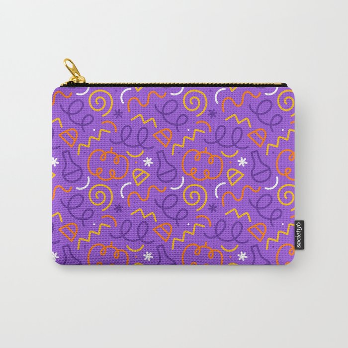 Fun halloween cartoon doodle art pattern Carry All Pouch Gallery Image 1