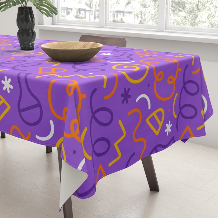 Fun halloween cartoon doodle art pattern Tablecloth Gallery Image 3
