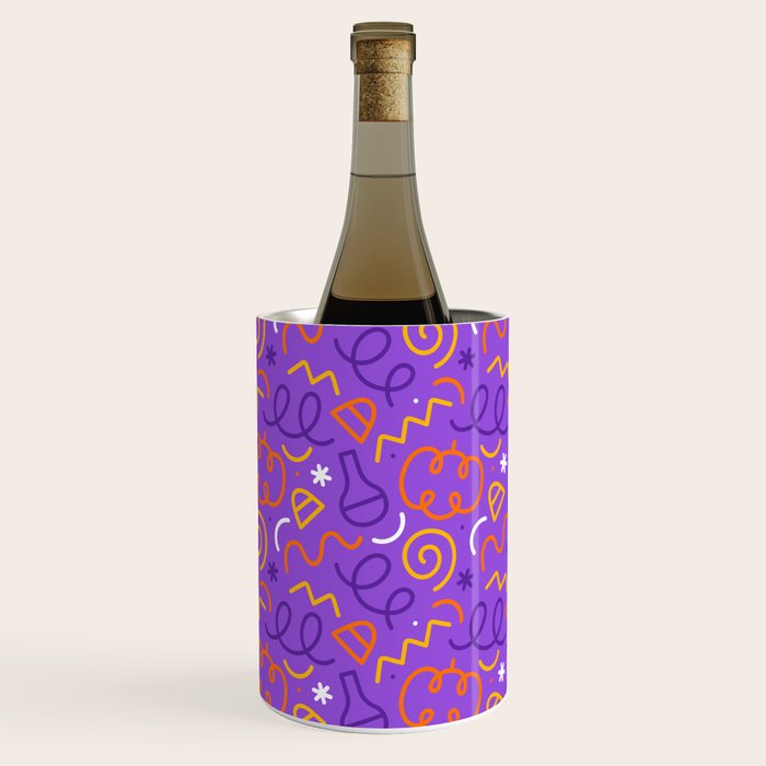 Fun halloween cartoon doodle art pattern Wine Chiller Gallery Image 1