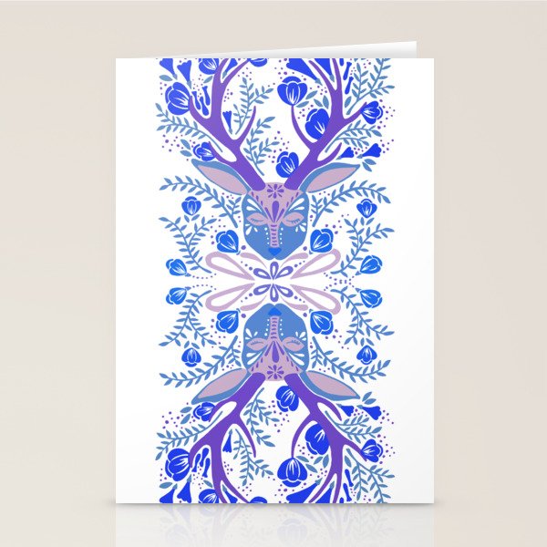 Floral Antlers - Blue Palette Stationery Card Gallery Image 2