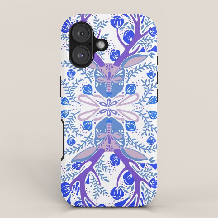 Floral Antlers - Blue Palette iPhone Case Gallery Image 1