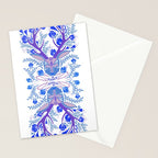 Floral Antlers - Blue Palette Stationery Card Gallery Image 2
