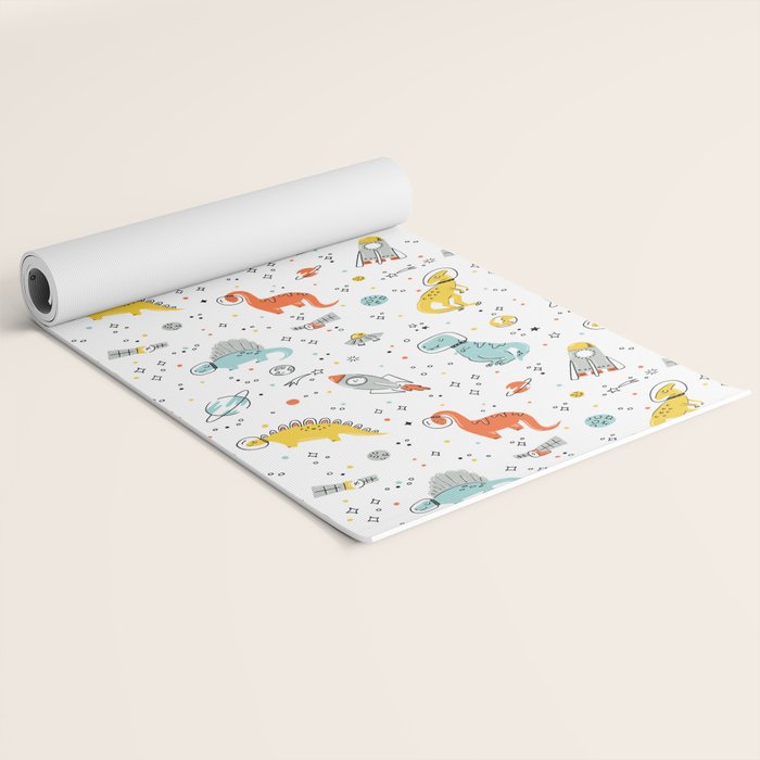 Sketchy Space Dinosaurs Yoga Mat Gallery Image 2