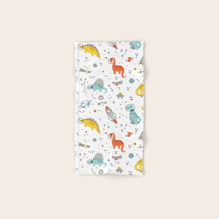 Sketchy Space Dinosaurs Bath Towel Gallery Image 1