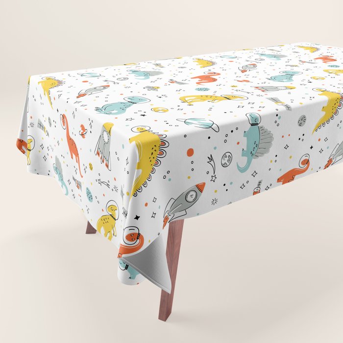 Sketchy Space Dinosaurs Tablecloth