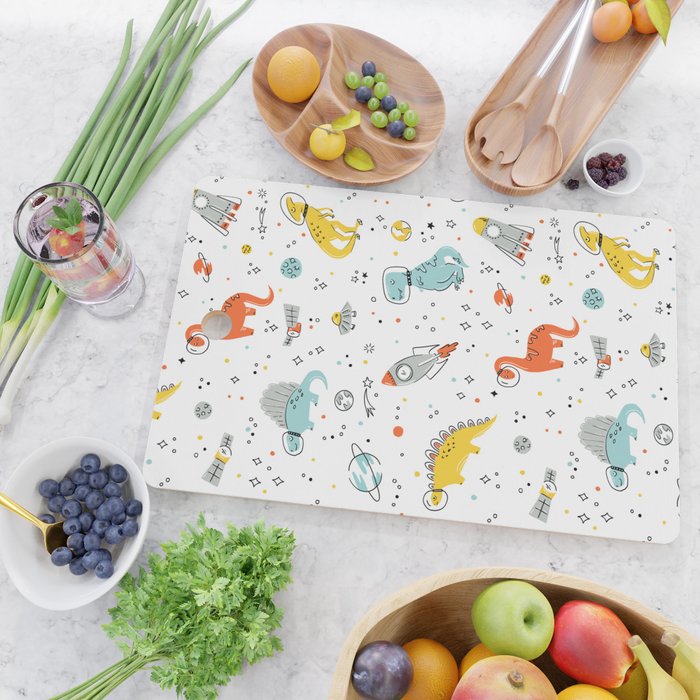 Sketchy Space Dinosaurs Cutting Board Gallery Image 2