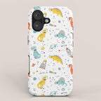 Sketchy Space Dinosaurs iPhone Case Gallery Image 1