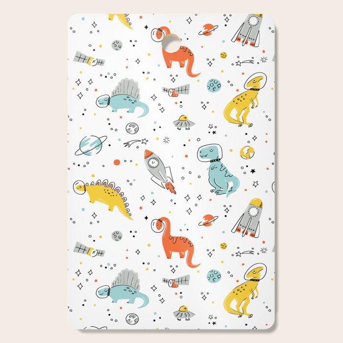 Sketchy Space Dinosaurs Cutting Board Gallery Image 1