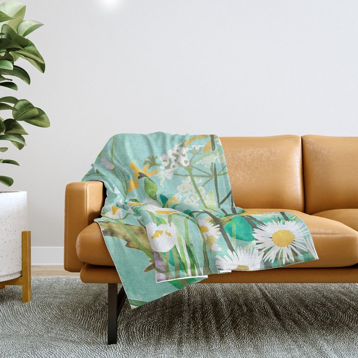 Spring Flowers Throw Blanket Gallery Image 1