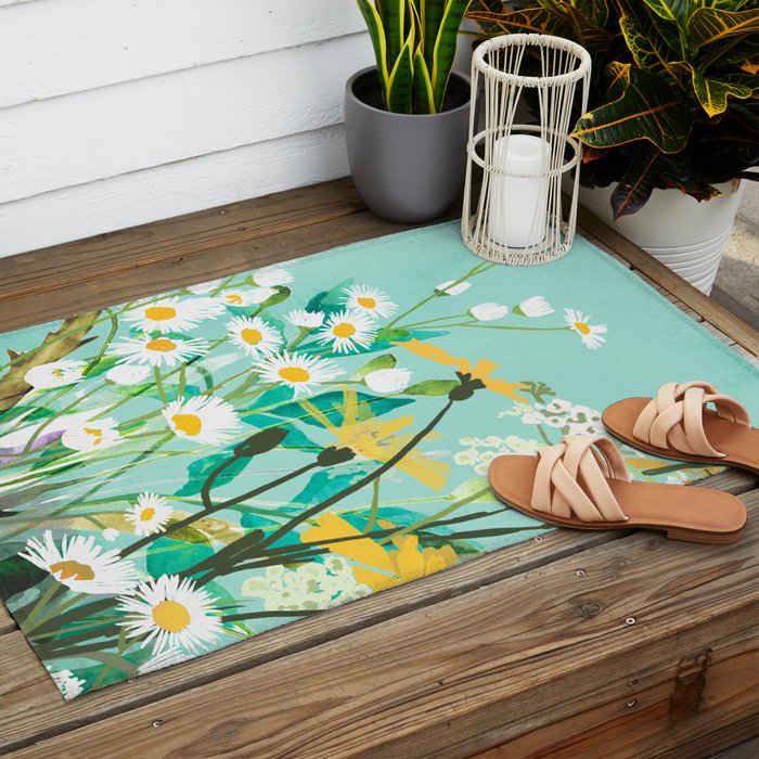 Spring Flowers Outdoor Rug Gallery Image 2