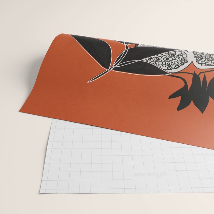 Line Art Pomegranates 2 Wrapping Paper Gallery Image 2