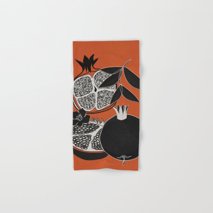Line Art Pomegranates 2 Bath Towel Gallery Image 1