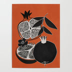 Line Art Pomegranates 2 Poster Gallery Image 4