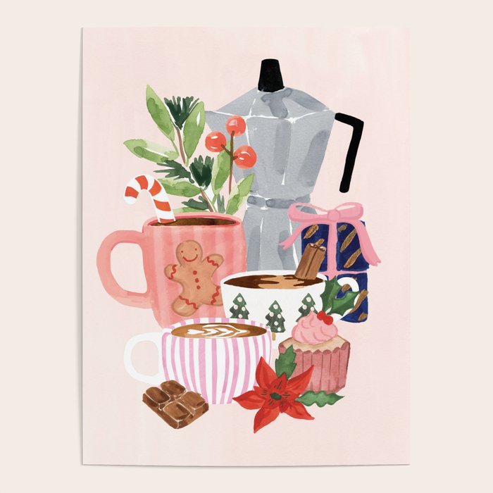 Pink Christmas Still Life Poster Gallery Image 4