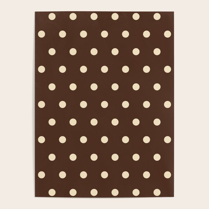 Vintage polka dots baroque brown & cream Poster Gallery Image 1