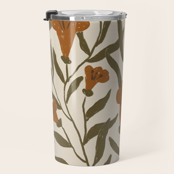 Orange Bellflowers Travel Mug Gallery Image 3