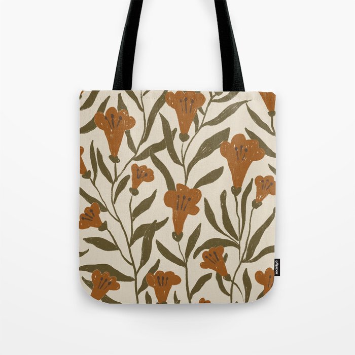 Orange Bellflowers Tote Bag Gallery Image 1