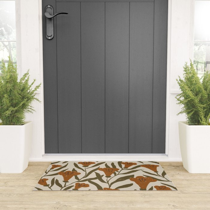 Orange Bellflowers Welcome Mat Gallery Image 3