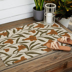 Orange Bellflowers Outdoor Rug Gallery Image 2