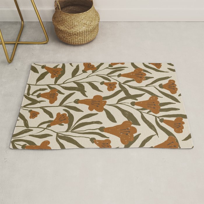Orange Bellflowers Rug Gallery Image 1