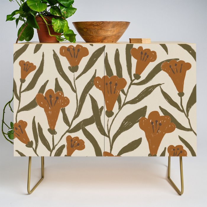 Orange Bellflowers Credenza Gallery Image 1