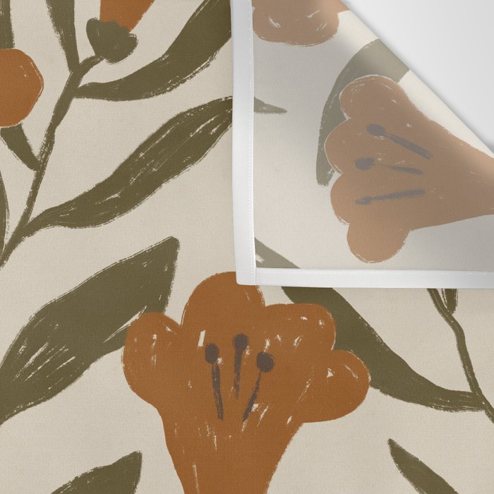 Orange Bellflowers Wall Tapestry Gallery Image 3