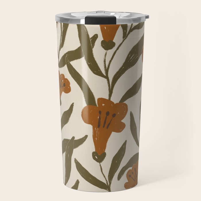 Orange Bellflowers Travel Mug Gallery Image 1