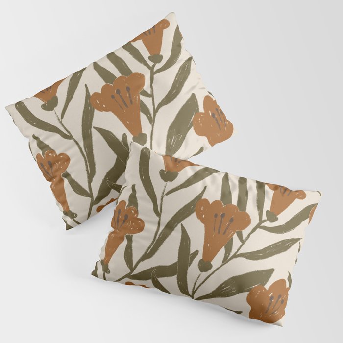 Orange Bellflowers Pillow Sham Gallery Image 3