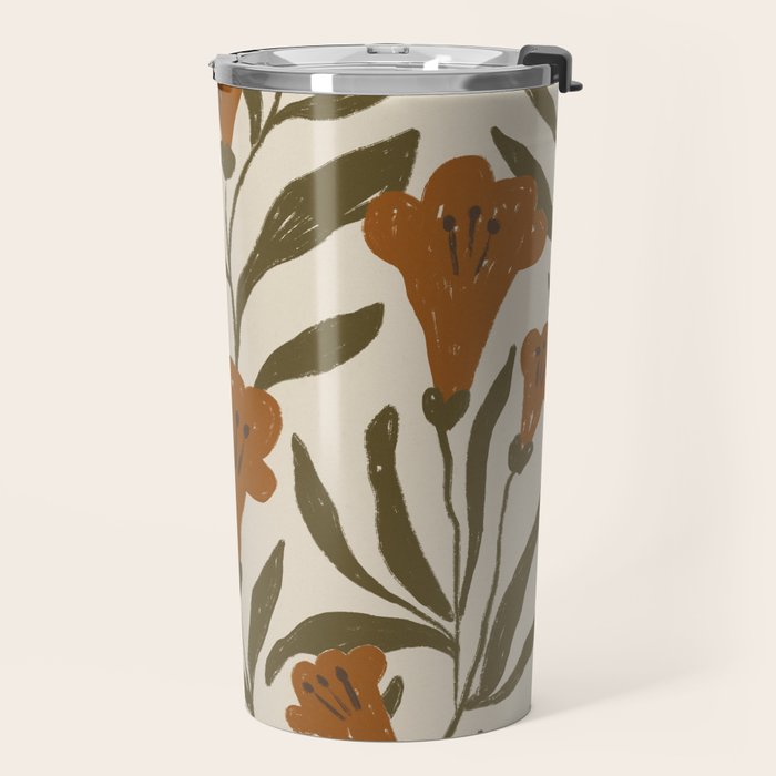 Orange Bellflowers Travel Mug Gallery Image 2