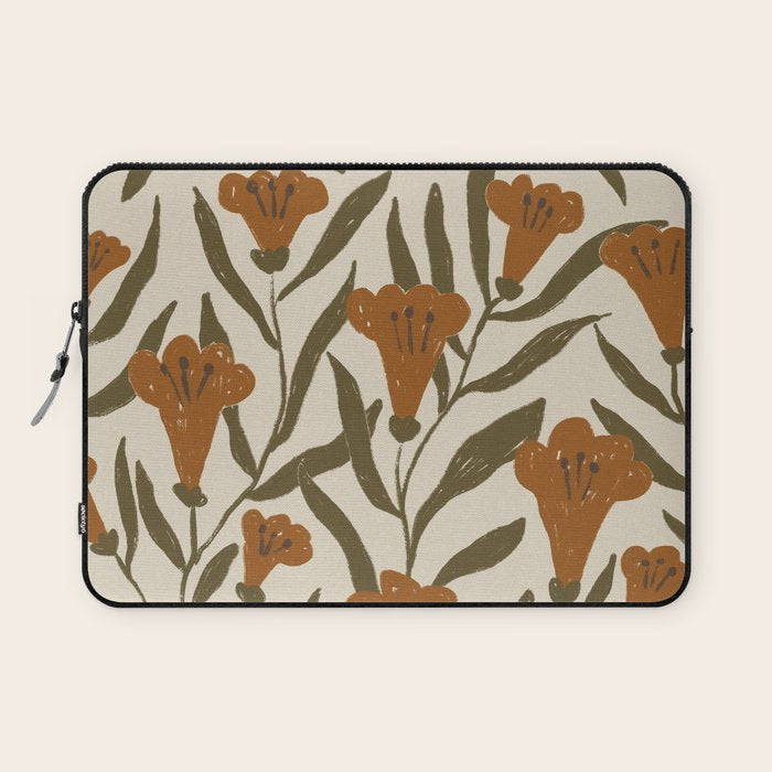 Orange Bellflowers Laptop Sleeve Gallery Image 1