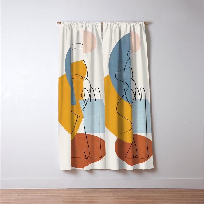Abstract Colorful Faces II Window Curtain Gallery Image 3