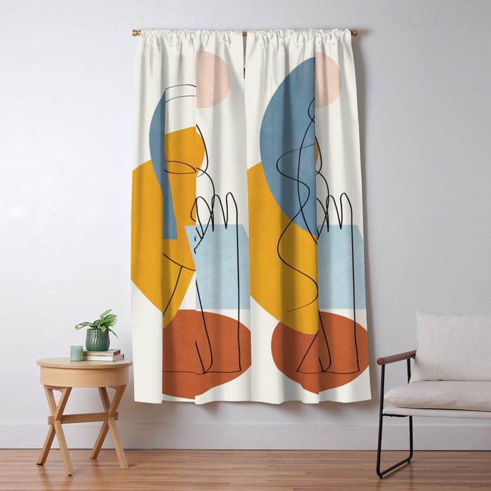 Abstract Colorful Faces II Window Curtain Gallery Image 5