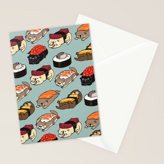 Sushi Otter Stationery Card Gallery Image 2