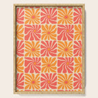 Vintage hippie flower art pattern Serving Tray Gallery Image 1