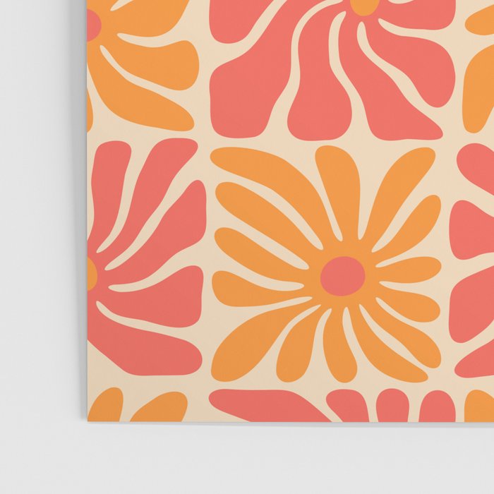 Vintage hippie flower art pattern Poster Gallery Image 3