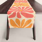 Vintage hippie flower art pattern Table Runner Gallery Image 1