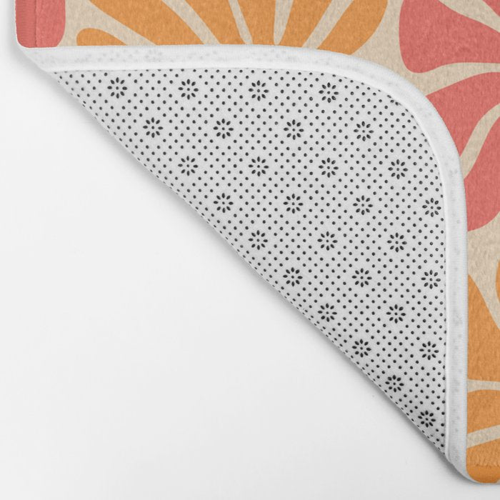 Vintage hippie flower art pattern Bath Mat Gallery Image 2