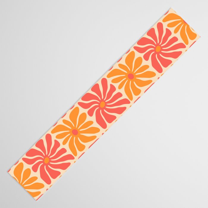 Vintage hippie flower art pattern Table Runner Gallery Image 3