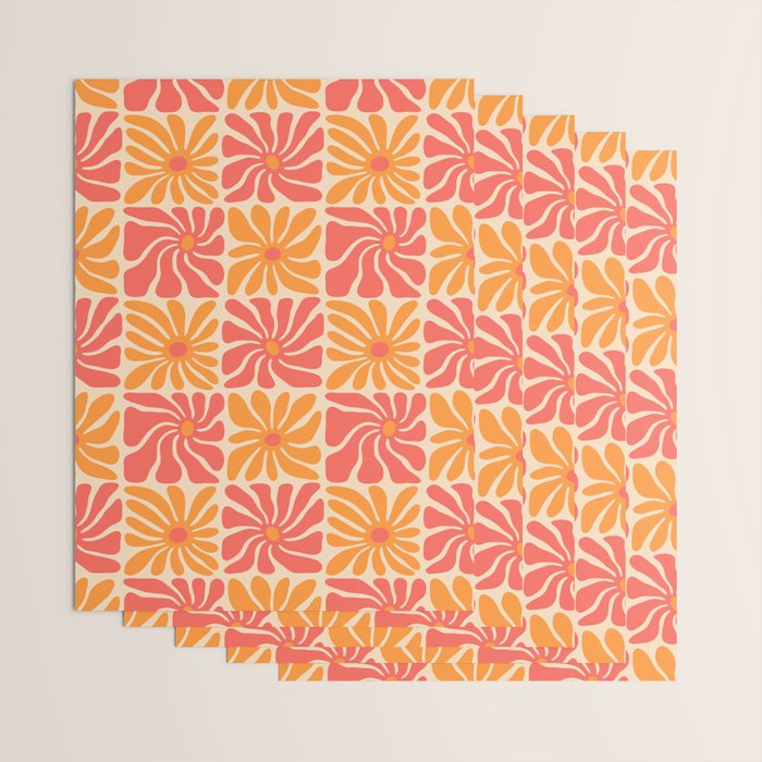 Vintage hippie flower art pattern Wrapping Paper Gallery Image 3