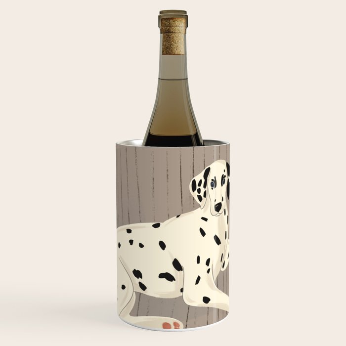 Portrait of a dog on a striped chair Wine Chiller Gallery Image 1
