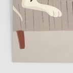 Portrait of a dog on a striped chair Poster Gallery Image 3