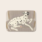 Portrait of a dog on a striped chair Bath Mat Gallery Image 1
