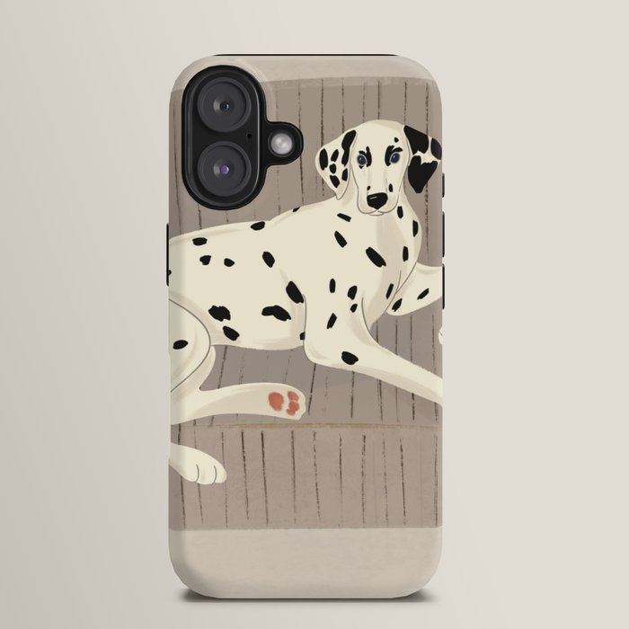 Portrait of a dog on a striped chair iPhone Case Gallery Image 13