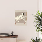 Portrait of a dog on a striped chair Poster Gallery Image 2
