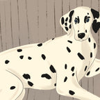 Portrait of a dog on a striped chair Coffee Mug Gallery Image 2