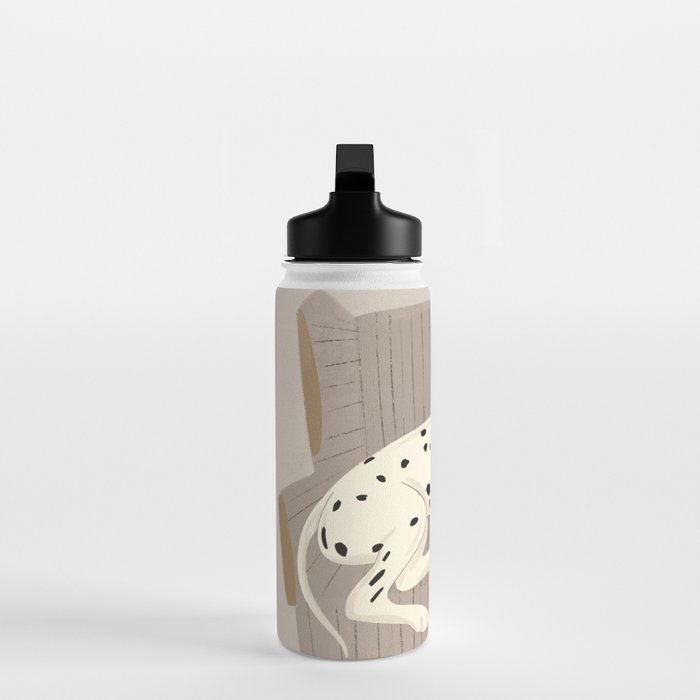 Portrait of a dog on a striped chair Water Bottle Gallery Image 3