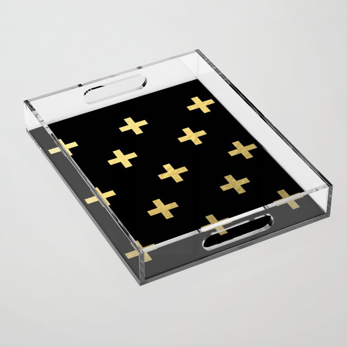 Crosses - gold Acrylic Tray Gallery Image 1