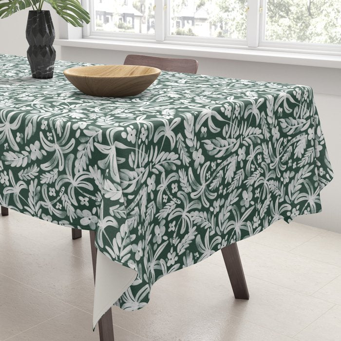 Greenish Tropical Palm Breeze Tablecloth Gallery Image 3